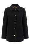 Burberry Wool Overshirt In Black