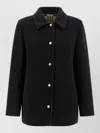 Burberry Check Lining Jacket Collared Long Sleeves In Black