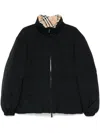 Burberry Reversible Check Puffer Jacket In Black