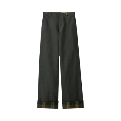Pre-owned Burberry Check Lining Trousers 'cinder' | Grey | Women's Size 2
