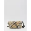 Burberry Check Pattern Messenger Bag With Adjustable Strap In Neutral