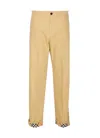 Burberry Check Cotton Pants In Brown