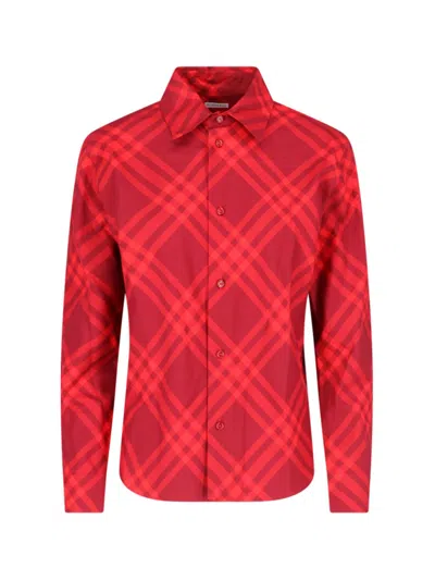 BURBERRY BURBERRY "CHECK" LOGO SHIRT – RED
