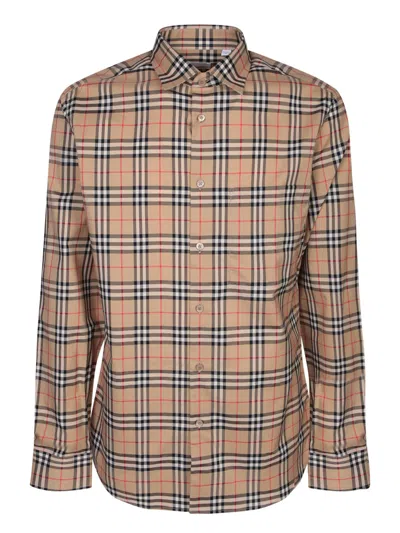 Burberry Check Cotton Shirt In Multi