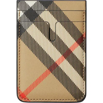Burberry Check Magnetic Card Case In Multi
