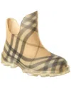 Burberry Beige Printed Rubber Ankle Boots In Brown