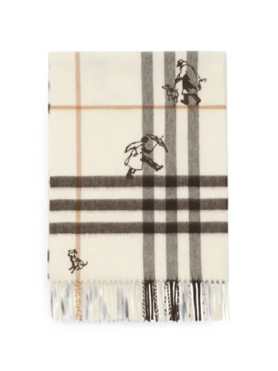 Burberry Check Mates Cashmere Scarf In Neutral