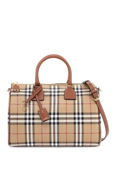 BURBERRY 'CHECK MEDIA BOWLING BAG'
