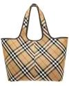 Burberry Medium Check Tote Bag In Brown