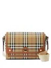 Burberry Medium Note Coated Canvas Crossbody Bag In Beige