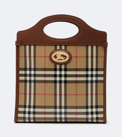 Burberry Check Medium Top-handle Bag In Sand