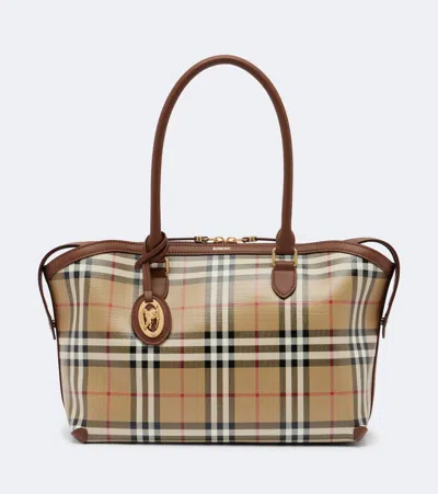 Burberry Check Medium Tote Bag In Sand