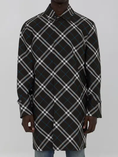 Burberry Check Medium Trench Coat In Brown
