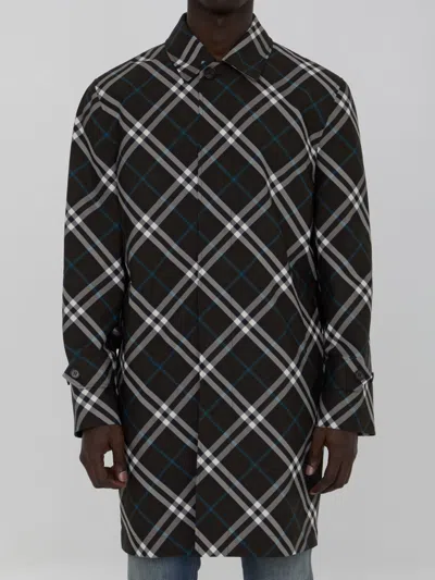 Burberry Check Medium Trench Coat In Brown