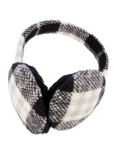 Pre-owned Burberry Check Merino Wool Earmuffs In Black
