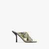 Burberry Check Mesh Cabana Maille Mules In Skylark