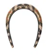 Burberry Check Padded Metallic Mesh Headband In Multi