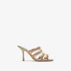 Burberry Mews Brass Check Four-band Slide Sandals