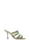 Burberry Check Mesh Mews Strap Mules In Artichoke