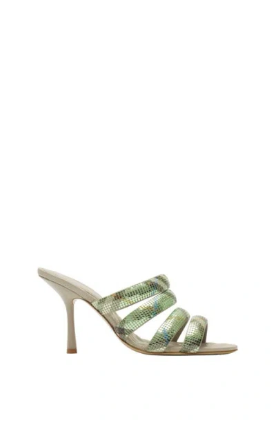 Burberry Check Mesh Mews Strap Mules In Artichoke