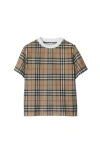 Burberry 格纹网眼 T 恤衫 In Archive Beige