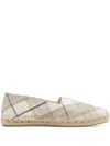 Burberry Mews Check Espadrille Flat In Neutrals