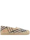 Burberry Canvas Check Pattern Espadrilles With Round Toe In Neutrals