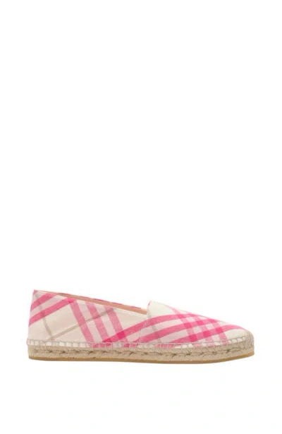 Burberry Check Mews Espadrilles In Pink