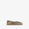 Burberry Almond Toe Checked Canvas Espadrilles In Sand
