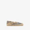 Burberry Canvas Check Pattern Espadrilles With Round Toe In Sand