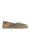 Burberry Almond Toe Checked Canvas Espadrilles In Sand