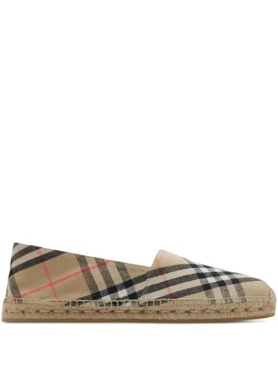 Burberry Check Mews Sand Check Espadrilles In Multi