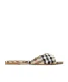 Burberry Mews Check Slides In Sand