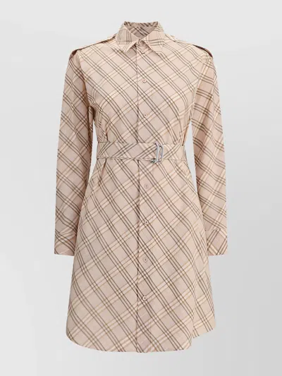 Burberry Archive Check Midi Dress In Multi