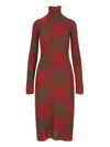 Burberry Ered Wool Blend Midi Dress In Red