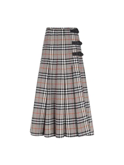 BURBERRY 'CHECK' MIDI SKIRT