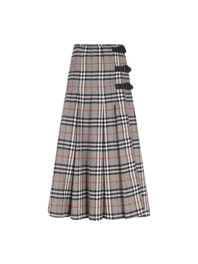 Burberry Check Midi Skirt