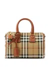 Burberry Check Bowling Mini Bag In Vntg Chk/briar Brown