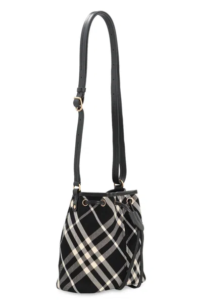 Burberry Check Mini Bucket Bag In Black