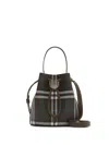 Burberry Check Mini Bucket Bag In Brown