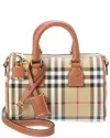 Burberry Check Mini Canvas Tote Bag In Brown