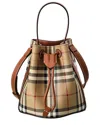 Burberry Check Mini E-canvas & Leather Bucket Bag
