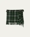 Burberry Check Wool And Cashmere Scarf Skirt In Anchor