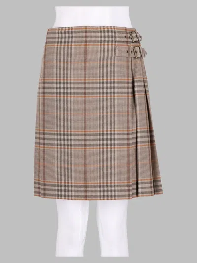 Burberry Check Mini Skirt In Brown
