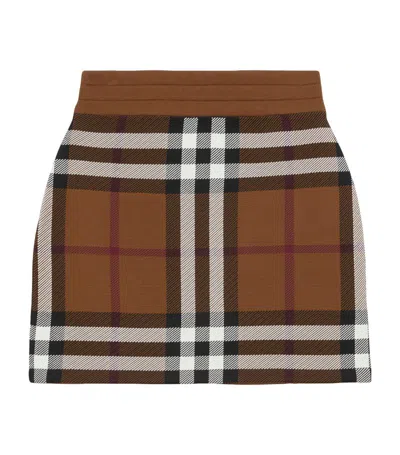 Burberry Check Mini Skirt In Brown