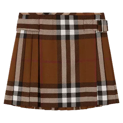 Pre-owned Burberry Check Mini Skirt 'dark Brown'