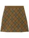 Burberry Women Check Mini Skirt In Brown