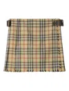 Burberry Skye Check Buckled Mini Wrap Skirt In Brown