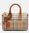 Burberry Mini Bag Structured Shape Check Pattern Top Handle In Sand