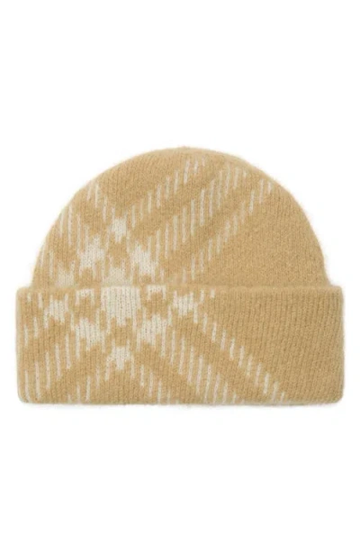 BURBERRY BURBERRY CHECK MOHAIR & WOOL BLEND BEANIE